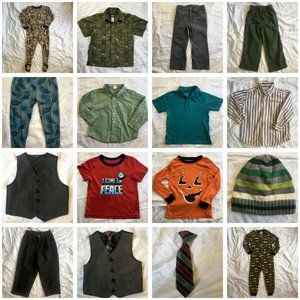 Boy Size 4 Lot of 16 pcs Mixed Clothes Pajamas Pants Shirt Osh Kosh Vest Batman